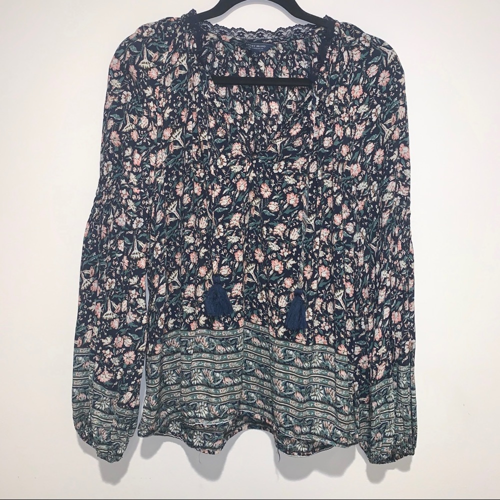 Lucky Brand Floral Pattern Blouse